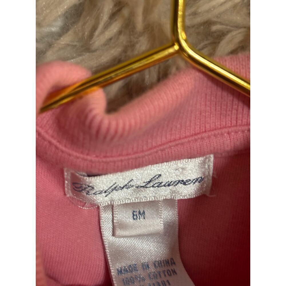 Ralph Lauren Baby Pink Polo Footed Romper SZ 6mnths - Picture 3 of 3